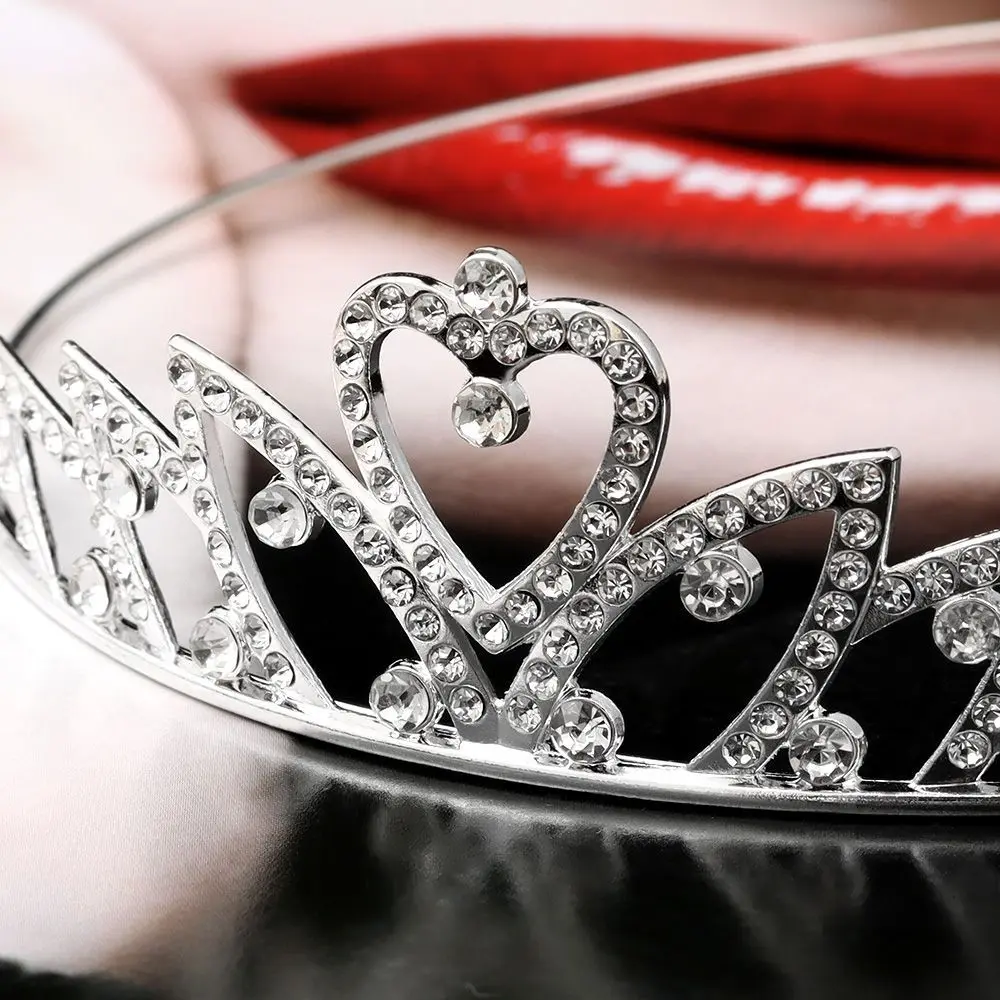Diadema de moda con diamantes de imitación reales, corona de princesa Reina, Tiaras de boda de cristal, accesorios para el cabello de novia - imagen 2