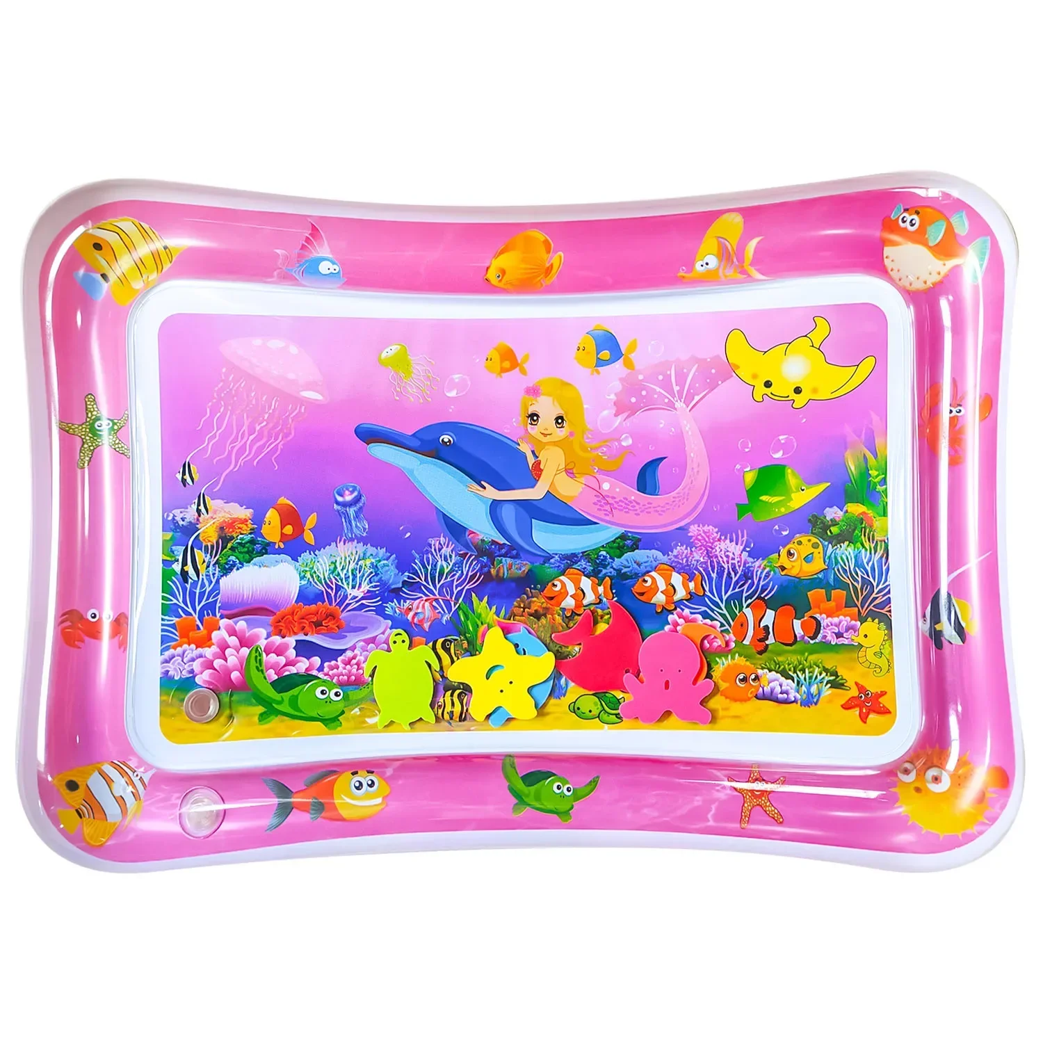 Alfombra de juego sensorial de agua para mascotas, tapete inflable grueso para gatos, perros, peces, mar, Océano, juguete sensorial - imagen 3