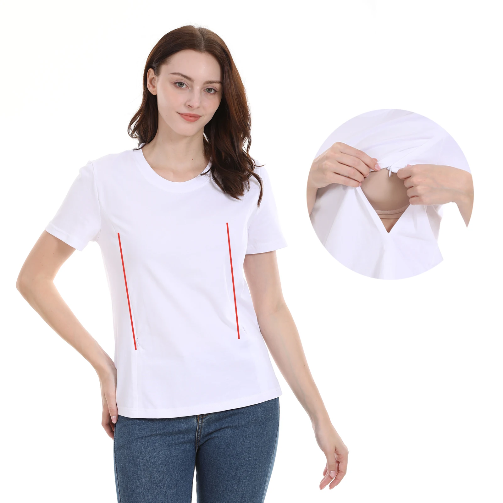 Camiseta de maternidad para lactation con cremallera oculta - imagen 2
