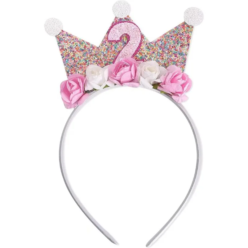 Diadema corona floral para niñas en estilo princess – Festas infantiles - imagen 4