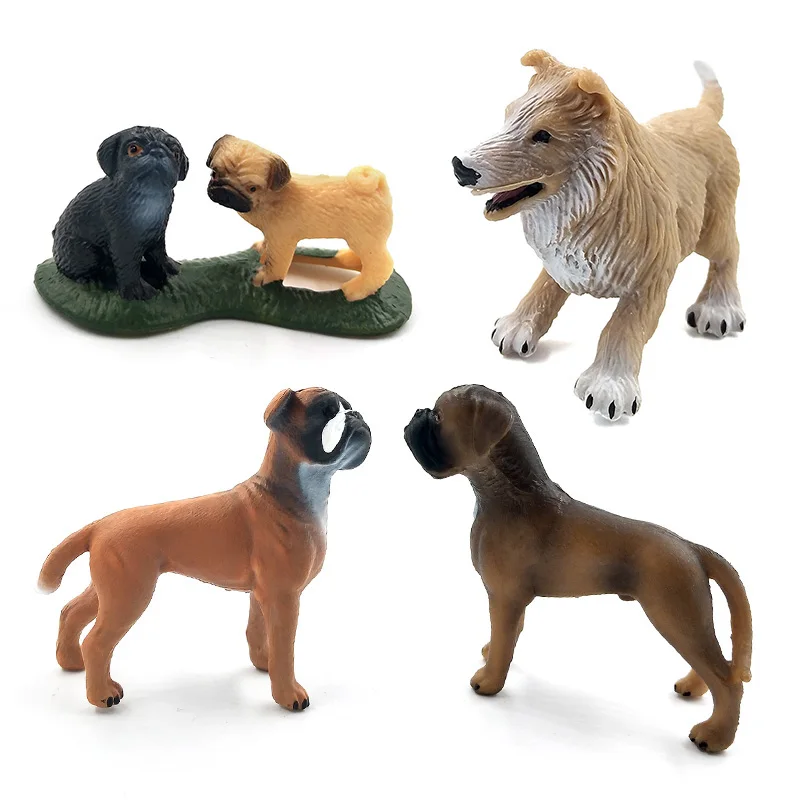 Simulación perro animales modelo estatuilla conjunto de juguetes estatua miniatura jardín decoración del hogar accesorios regalo para niños - imagen 5