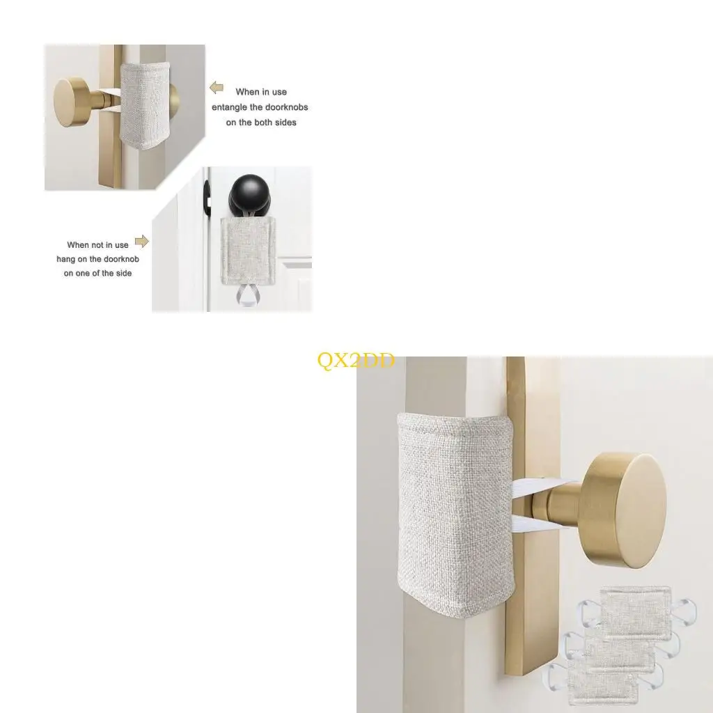 PACK QX2D 3PCS Silenciadores puerta Cusco cubierta cerradura acolchada para seguridad del bebé y sueño en o