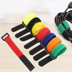 Cinta de sujeción autoadhesiva de correa Premium, correas de encuadernación reutilizables, brida de Cable de fijación de hebilla, bridas de gancho y bucle, 5 uds.