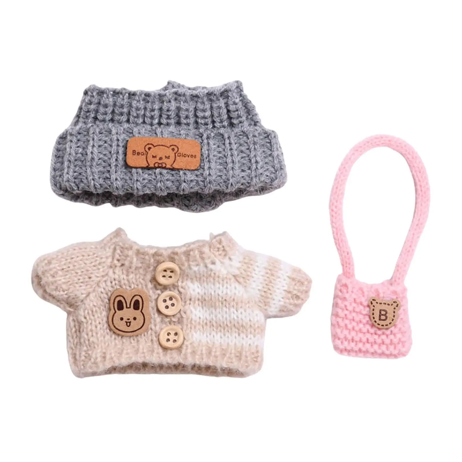 Plush Figure Clothing Set Fashion for Kids Birthday Gift DIY Photo Props Costume Accessories Dress up Pretend Play for 15cm Doll