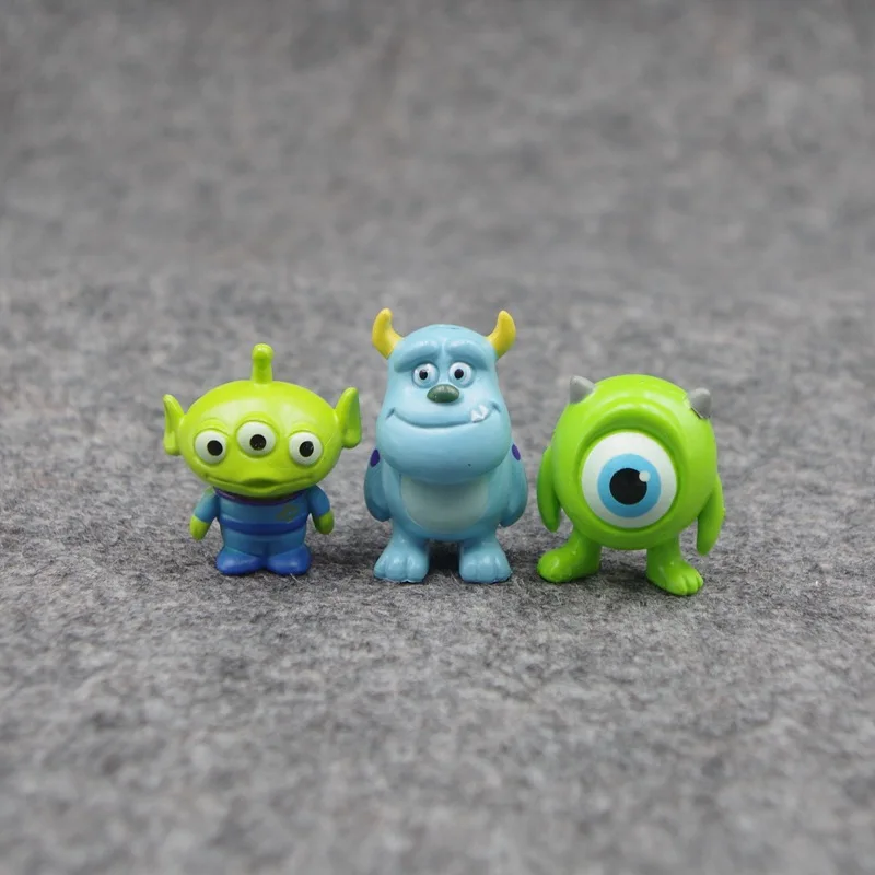 Mike Wazowski Toy Story MrQ Sulley figuras de acción muñecas decoración de escritorio juguetes calientes de tres ojos adornos de coche decoración de pasteles - imagen 2