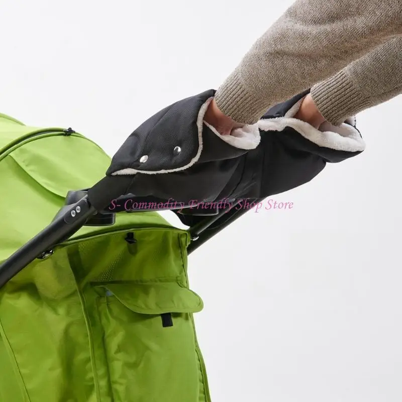 85AE Guantes para cochecito invierno Calor para cochecito Calentadores manos elegantes Ligeros para padres - imagen 2