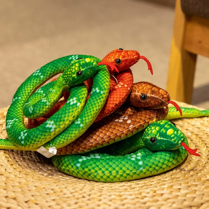 Peluche de serpiente pitón dorada – Animal realista para niños - imagen 4