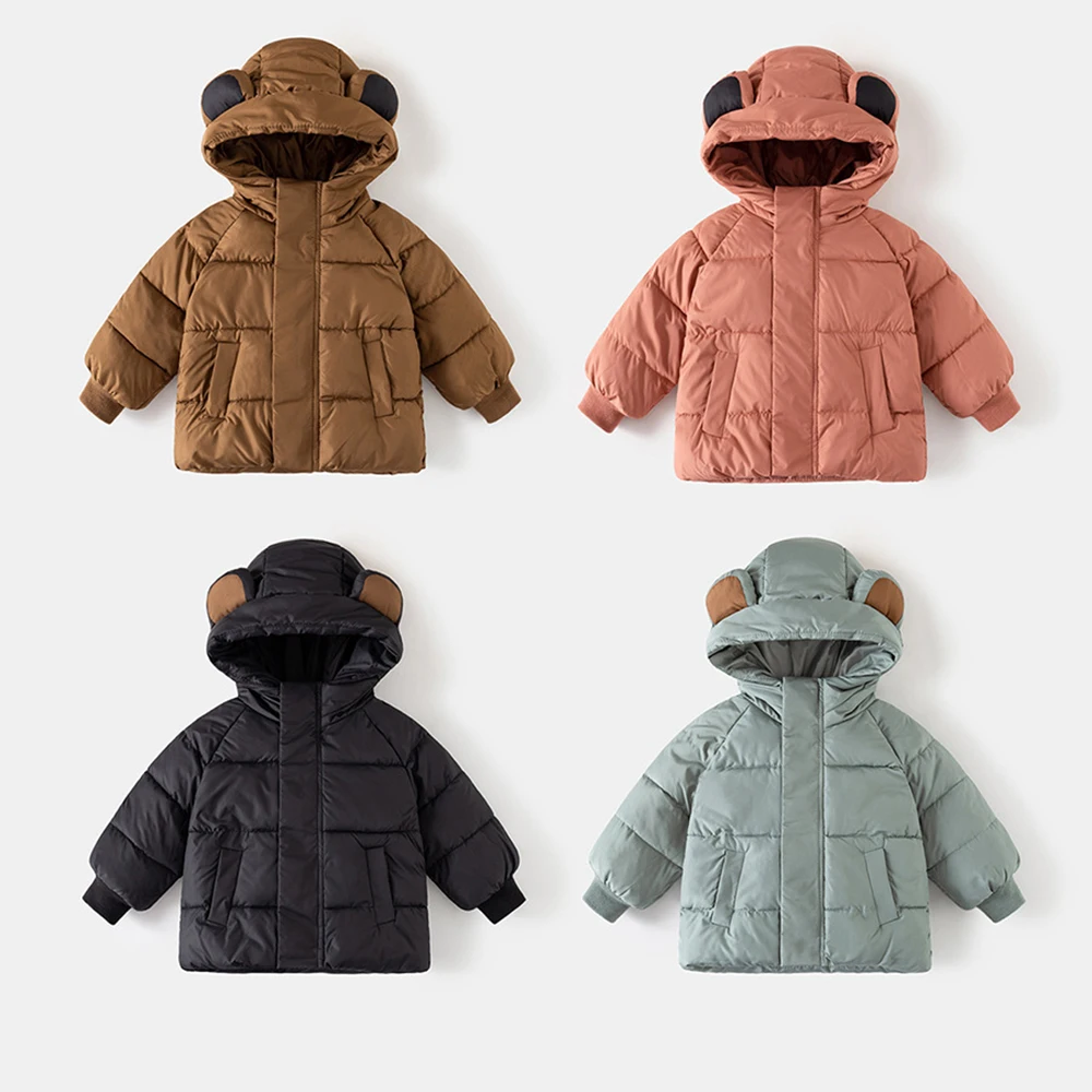 MILANCEL 2-7 Y ropa para niños Sudadera con capucha Parkas con orejas chaqueta gruesa para niños moda para chicas abrigo cálido ropa de abrigo para niños