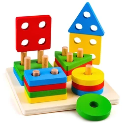 Clasificador Montessori de madera – Formas y colores para niños