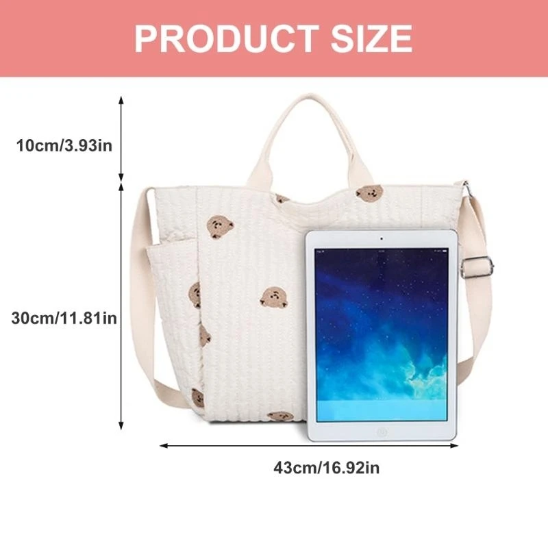 Bolsa maternidad multiusos M76C con múltiples bolsillos para artículos bebé, bolso hombro para madre para compras y - imagen 5