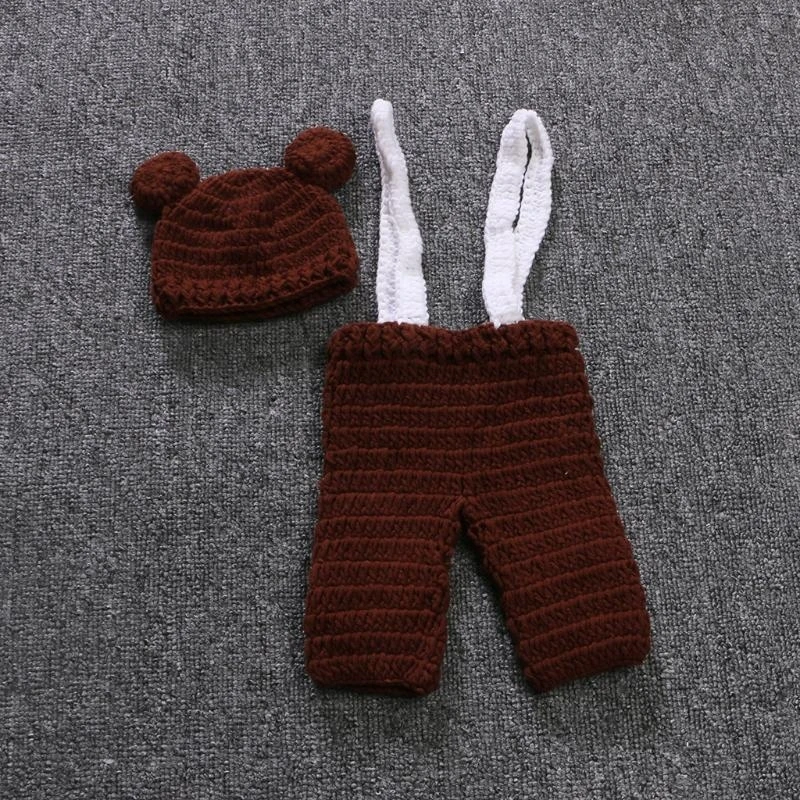 M76C Propiedades fotografía para niños Hat Girls Boys Grochet Crochet Knit Traje vestuario - imagen 3
