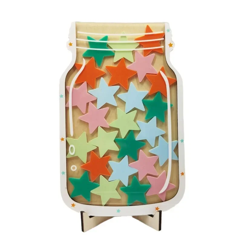 Tarro de recompensas personalizado madera natural para niños - imagen 5