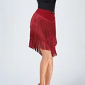 BurgundyFringe Skirt