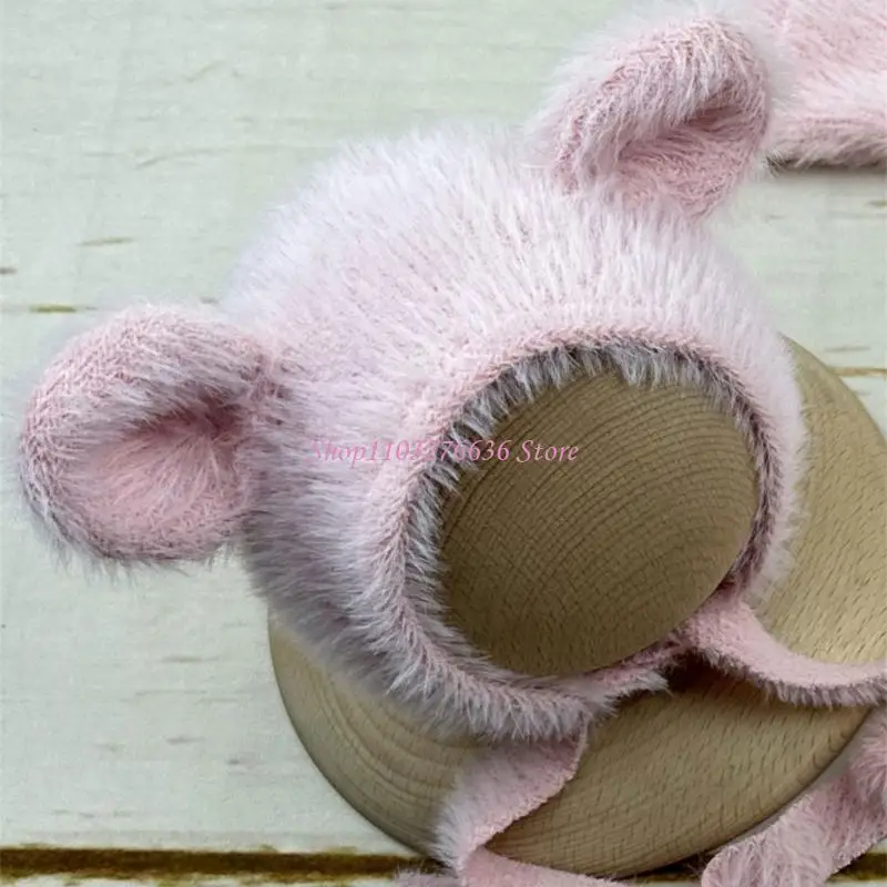 R6FD Bear Autfit and Hat Set Fotography Props for Boy Girl 0-2 meses - imagen 5