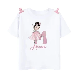 Camiseta personalizada bailarina para niña – Estampado ballet con nombre