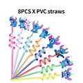 8pcs PVC straws