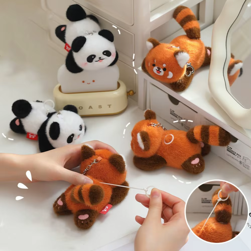Llavero de peluche panda con cola giratoria para niños - imagen 5