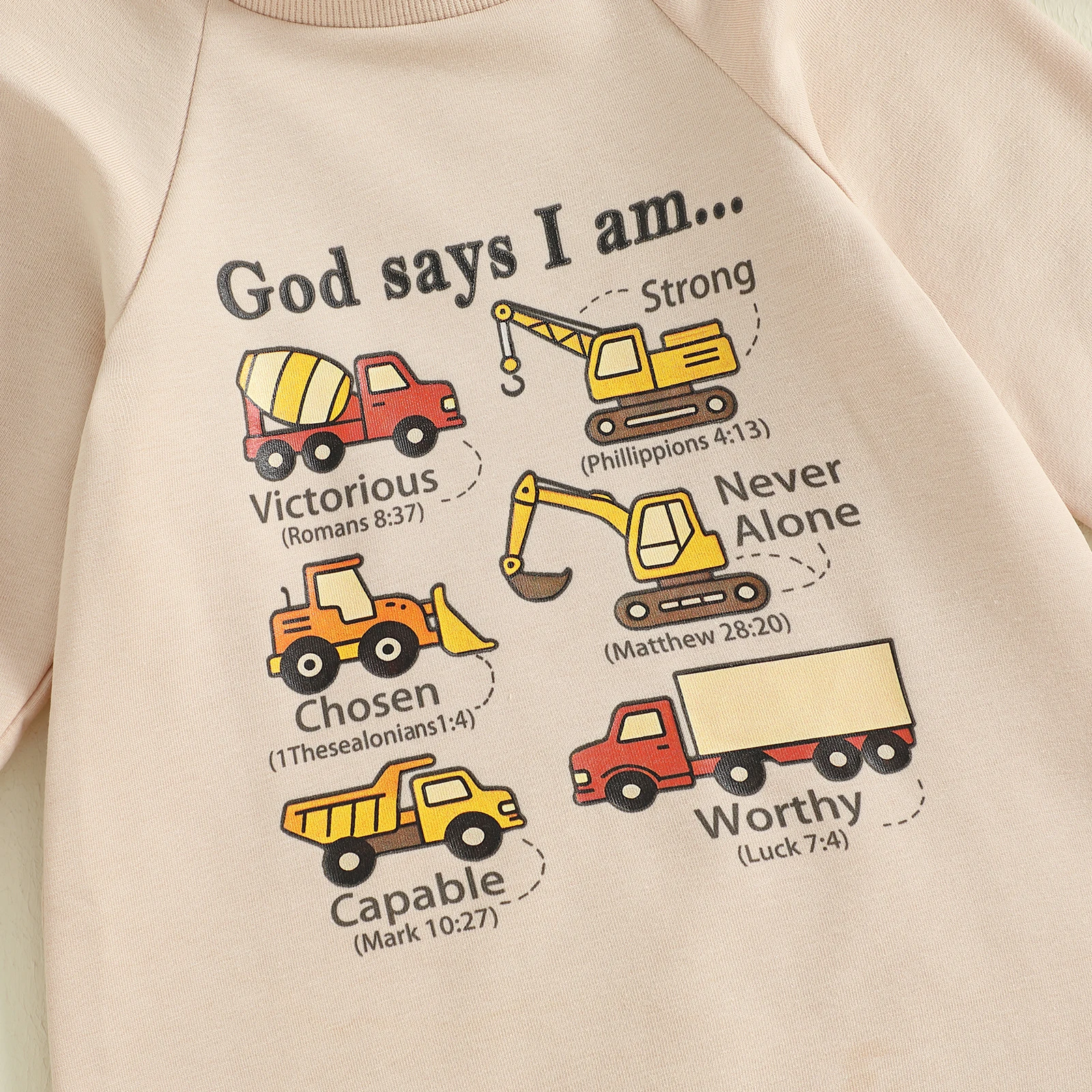 SUNSIOM Pelele para bebé de 0 a 18 meses, mono con estampado de camión de construcción y cuello redondo de manga larga, pijamas sin pies para recién nacido - imagen 4