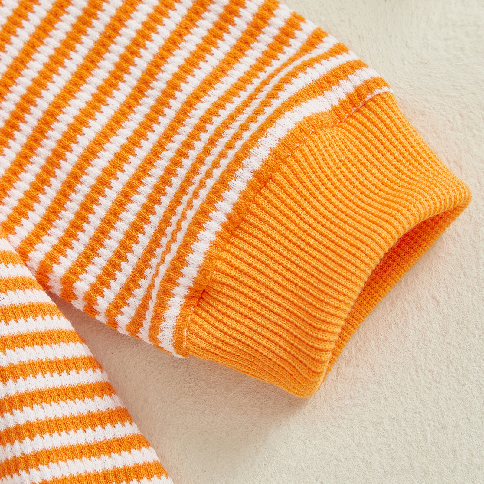 SUNSIOM 0-18 meses bebé Halloween raya gofre mameluco calabaza camión bordado manga larga cuello redondo mono - imagen 5