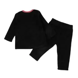 Conjunto pijama terciopelo bebé con apertura lateral negra