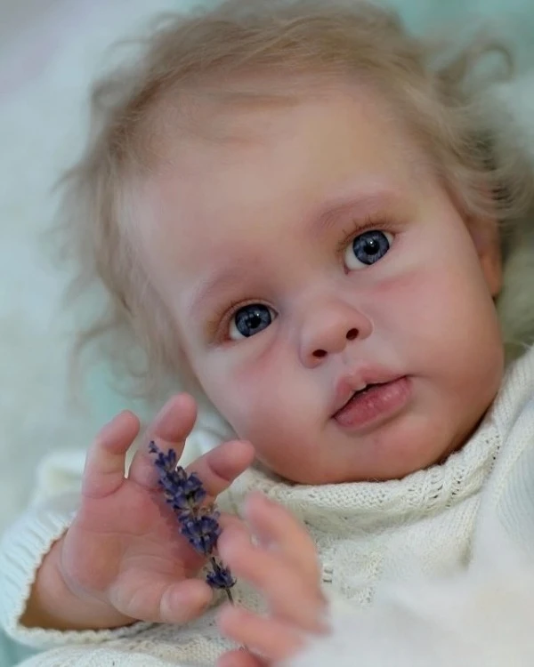 Piezas de muñeca sin terminar con pelo enraizado a mano NPK 24 pulgadas Ellie Kit de muñeca realista Reborn Kit de muñeca pintada - imagen 2