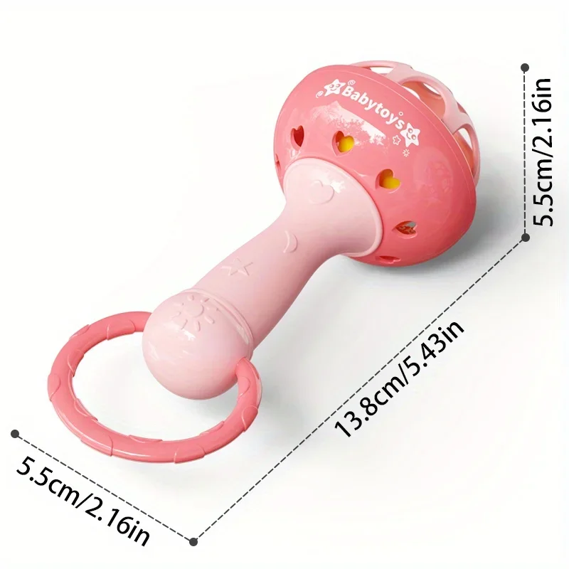 Juguetes sensoriales para bebé con campana rosa - estimula colores - imagen 3