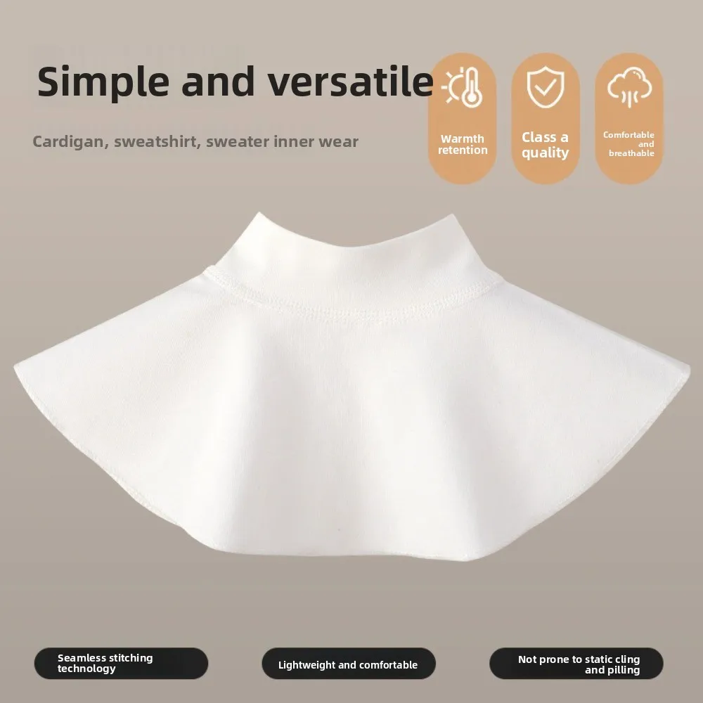 Nuevo Chal a rayas cálido desmontable cuello falso cubierta de cuello alto Otoño Invierno - imagen 5