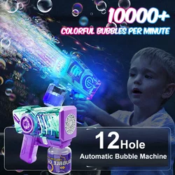 Máquina de burbujas automática para niños con luz fría y pulverizador