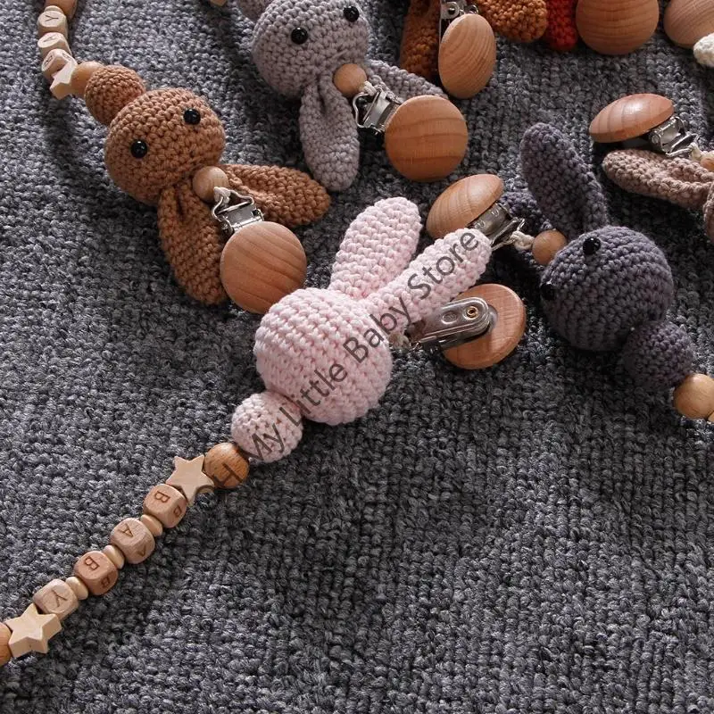 M76C Bunny Crochet Pastel chanclas correas los dientes del juguete del juguete Baby Visual Hand Cultiva creatividad - imagen 3