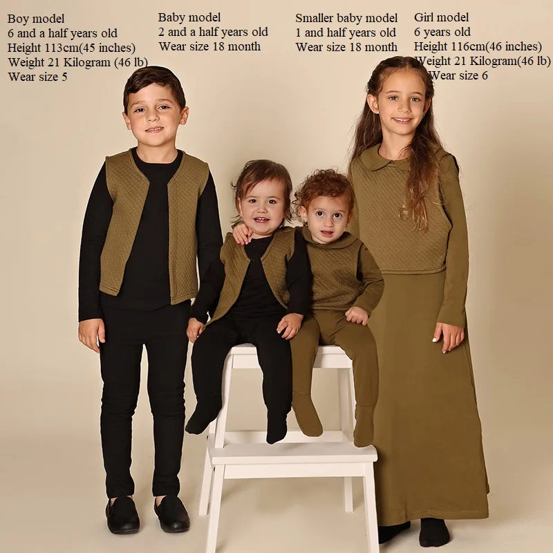 AA-recién llegados bata shabbos de invierno conjunto de ropa familiar para niños y niñas footie de bebé algodón spandex y capa sándwich cálida exterior - imagen 2