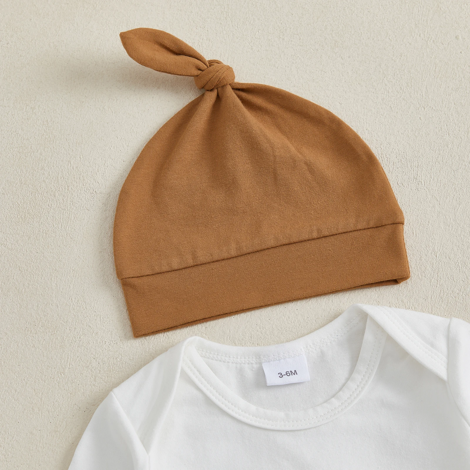 VISgogo Bebé Halloween 3 Piezas Conjuntos de Ropa de Manga Larga Letra Calabaza Bordado Mameluco Color Sólido Pantalones Sombrero - imagen 5