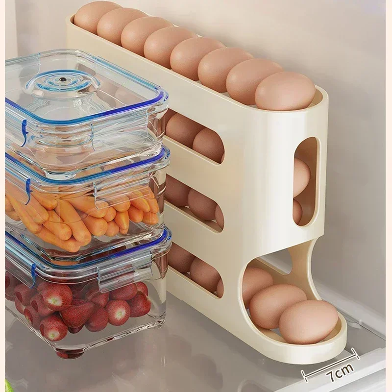 Caja de almacenamiento de huevos deslizante de 4 capas, caja de huevos estilo escalera, almacenamiento de refrigerador, puerta lateral, máquina laminadora automática de huevos de gran capacidad - imagen 3