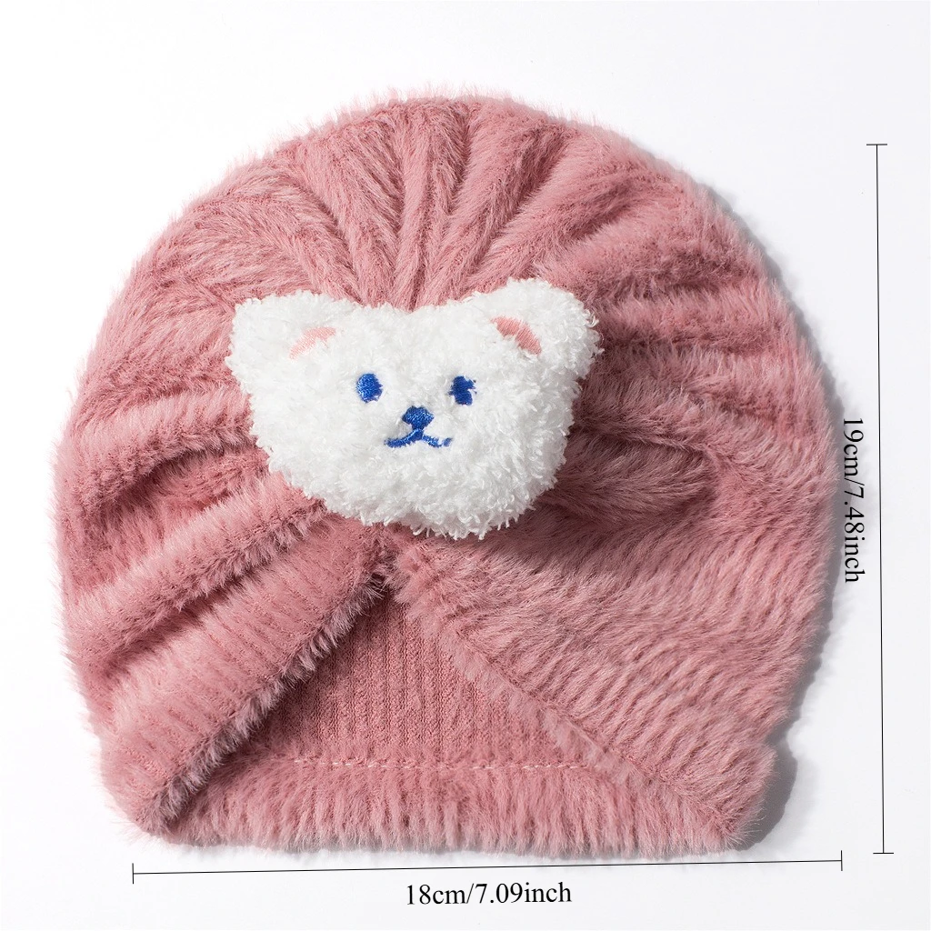 Somenie Gorro de felpa para bebé con oso – Otoño e invierno - imagen 5