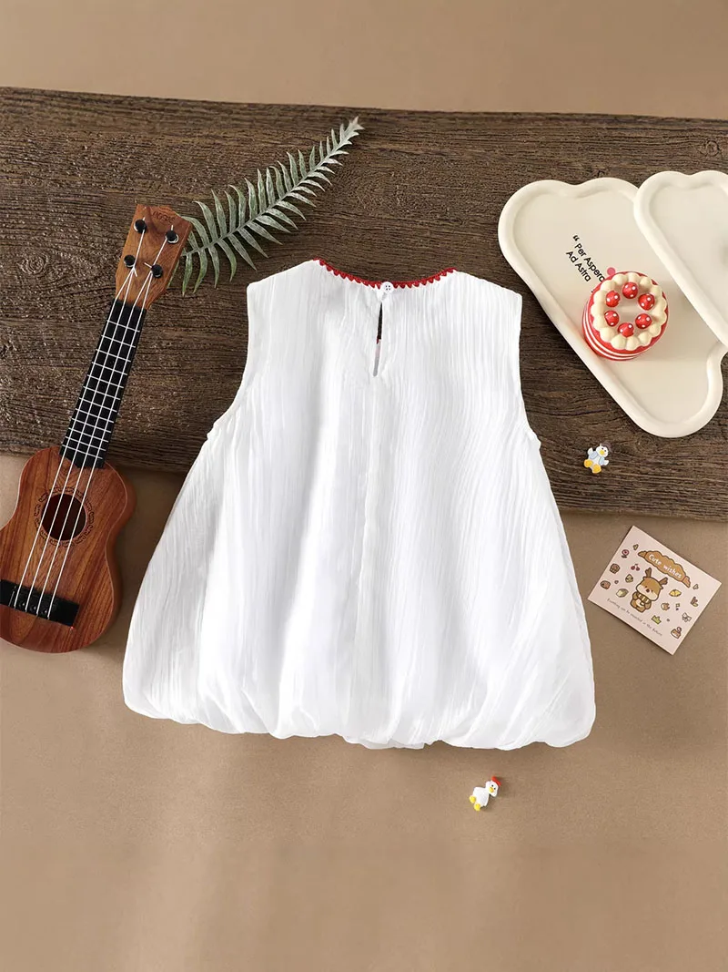 Vestido de verano para niña con bordado de princesa y tul - imagen 4