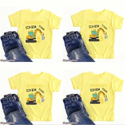Camiseta Excavadora Manga Corta para Niños y Niñas - Diseño Divertido