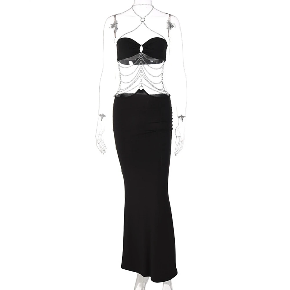 Vestido negro sin tirantes para sesión de fotos de bebé - imagen 2