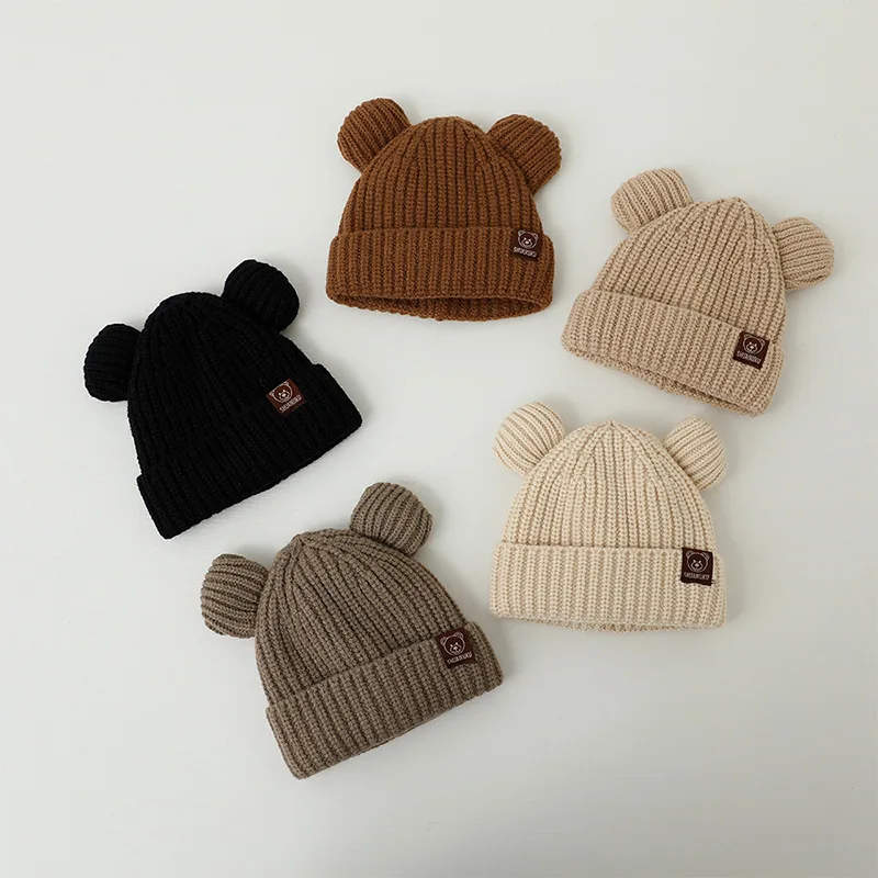 Gorro de invierno con orejeras para bebé de tejido cálido infantil - imagen 4