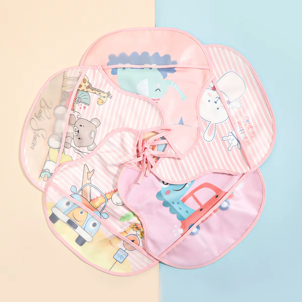 Babero impermeable con bolsillo antiincrustante para bebé - imagen 4