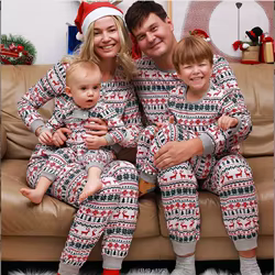 2025 familia Navidad pijamas a juego conjunto Navidad adultos niños madre e hija padre hijo ropa de dormir bebé familia Look trajes