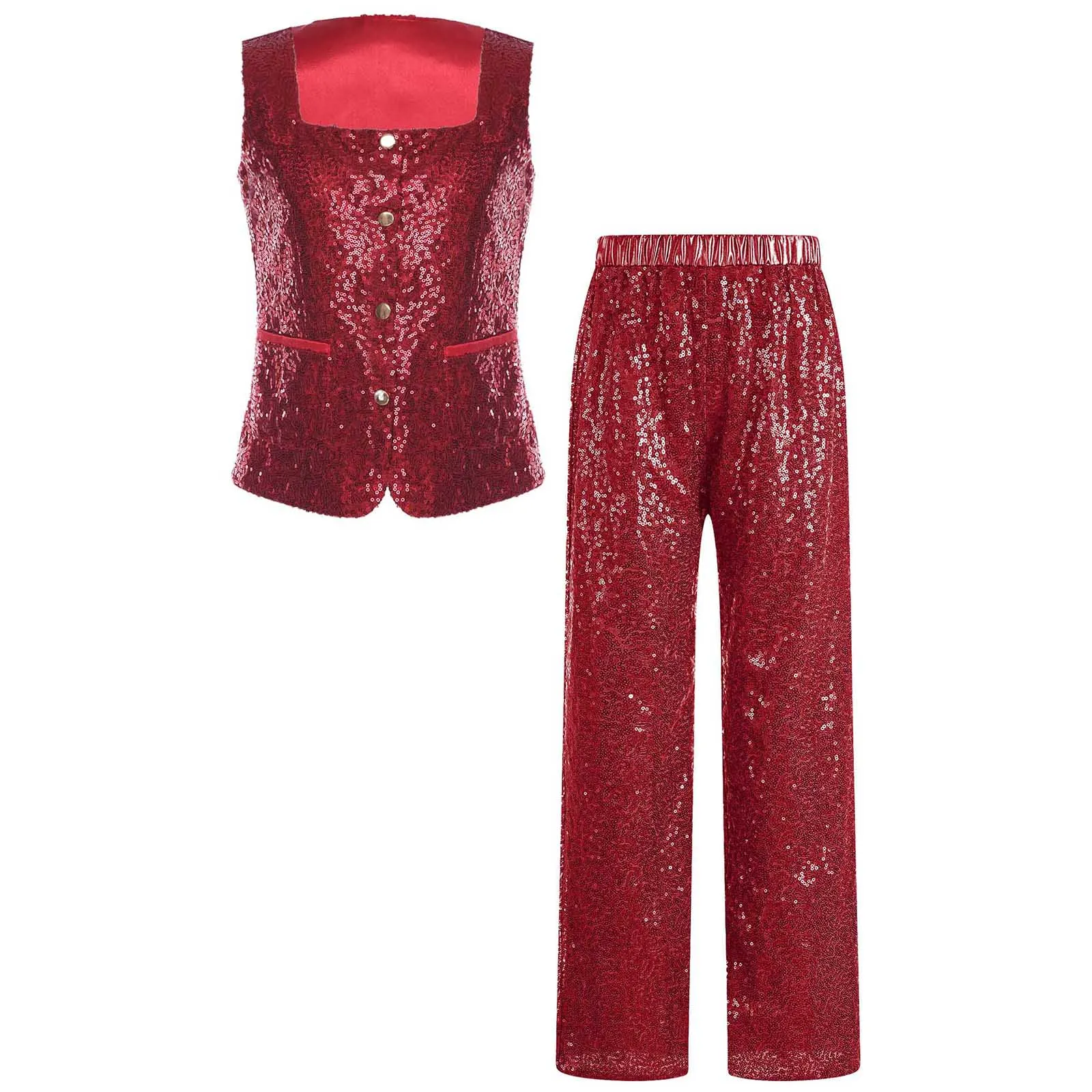 Traje de baile con lentejuelas brillantes para niña