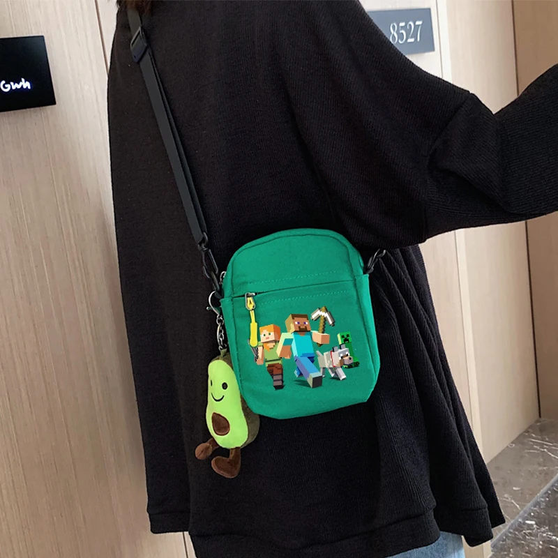 Bolso de hombro para mujeres adultas, bolsos cruzados con estampado de dibujos animados de 18CM para niños y niñas, paquete cuadrado de moda de Anime de lona, bonito regalo de cumpleaños