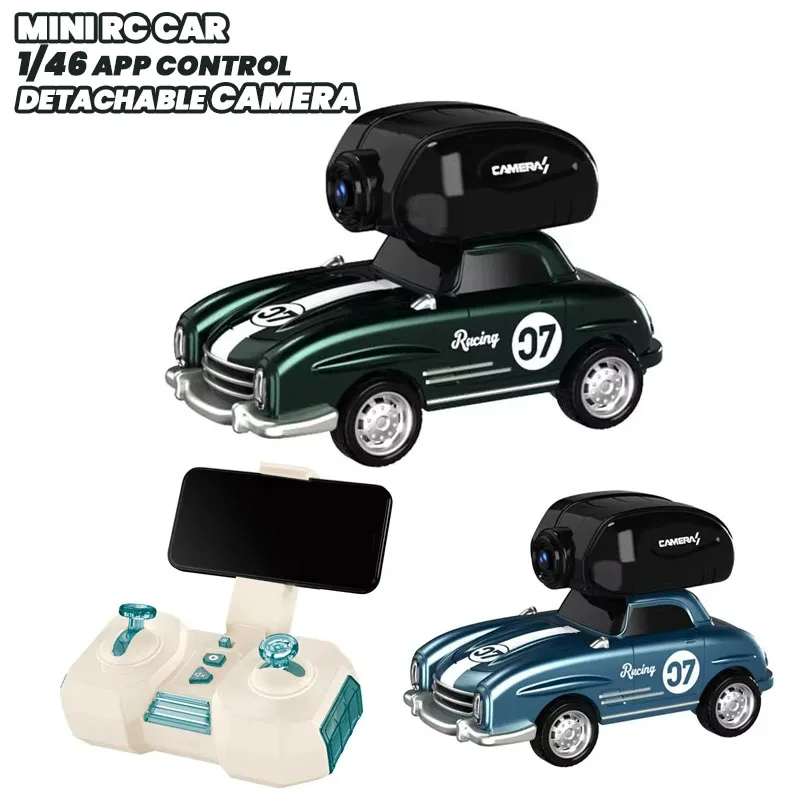 1/46 Mini RC coche de carreras Control remoto deriva cámara de transmisión en tiempo Real 2,4G coche eléctrico inalámbrico FPV juguete regalos de navidad - imagen 2