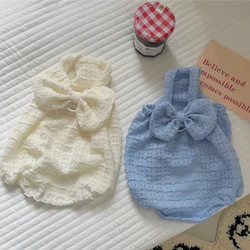 Vestido de falda abombada con lazo para perros pequeños primavera