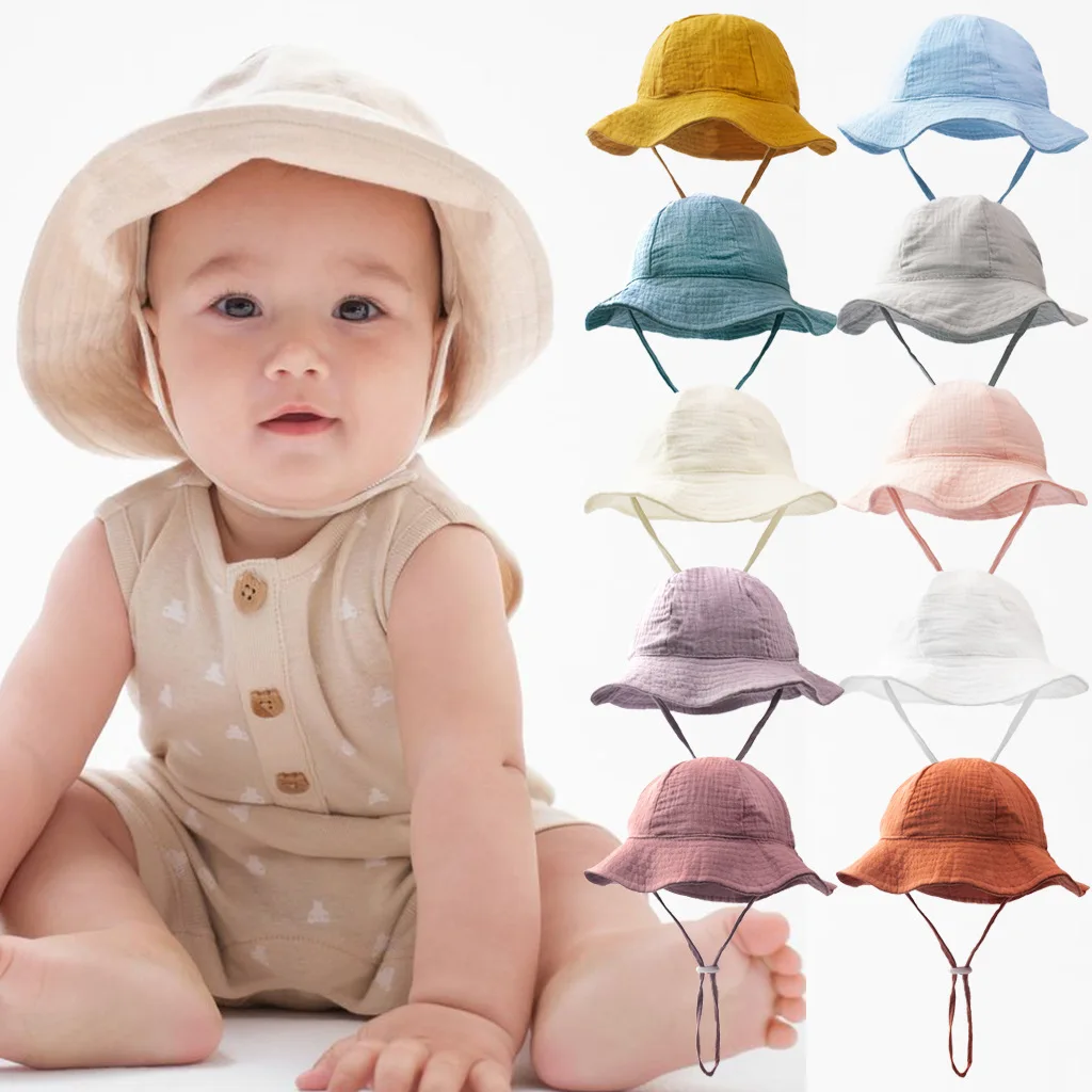 Gorro solar transpirable de algodón para bebé