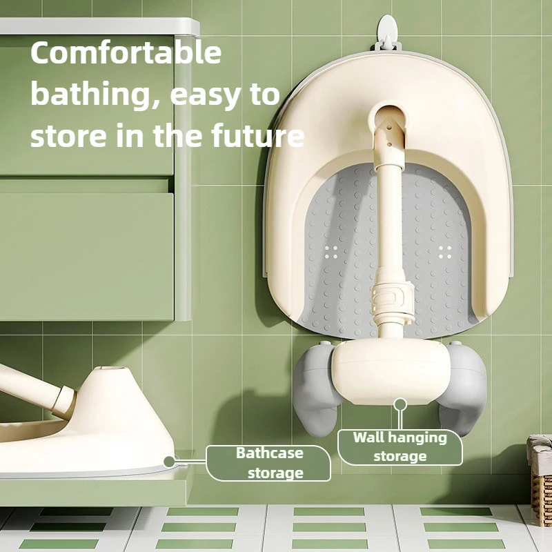 Asiento de baño plegable para bebé, antideslizante, sin instalación, soporte de ducha portátil para niños, ayuda de baño segura para niños pequeños - imagen 2