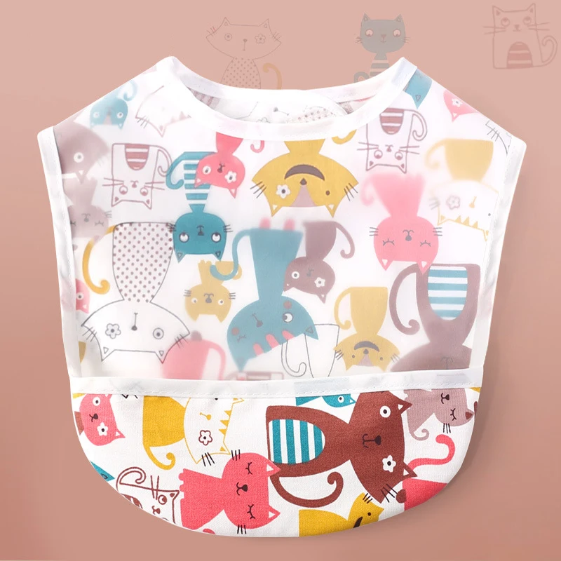 Baberos bonitos para bebé, delantal impermeable para chico, babero de alimentación con número de dibujos animados de cereza y gato, paño suave para eructar para niños pequeños, Baberos Bandana para niñas - imagen 5