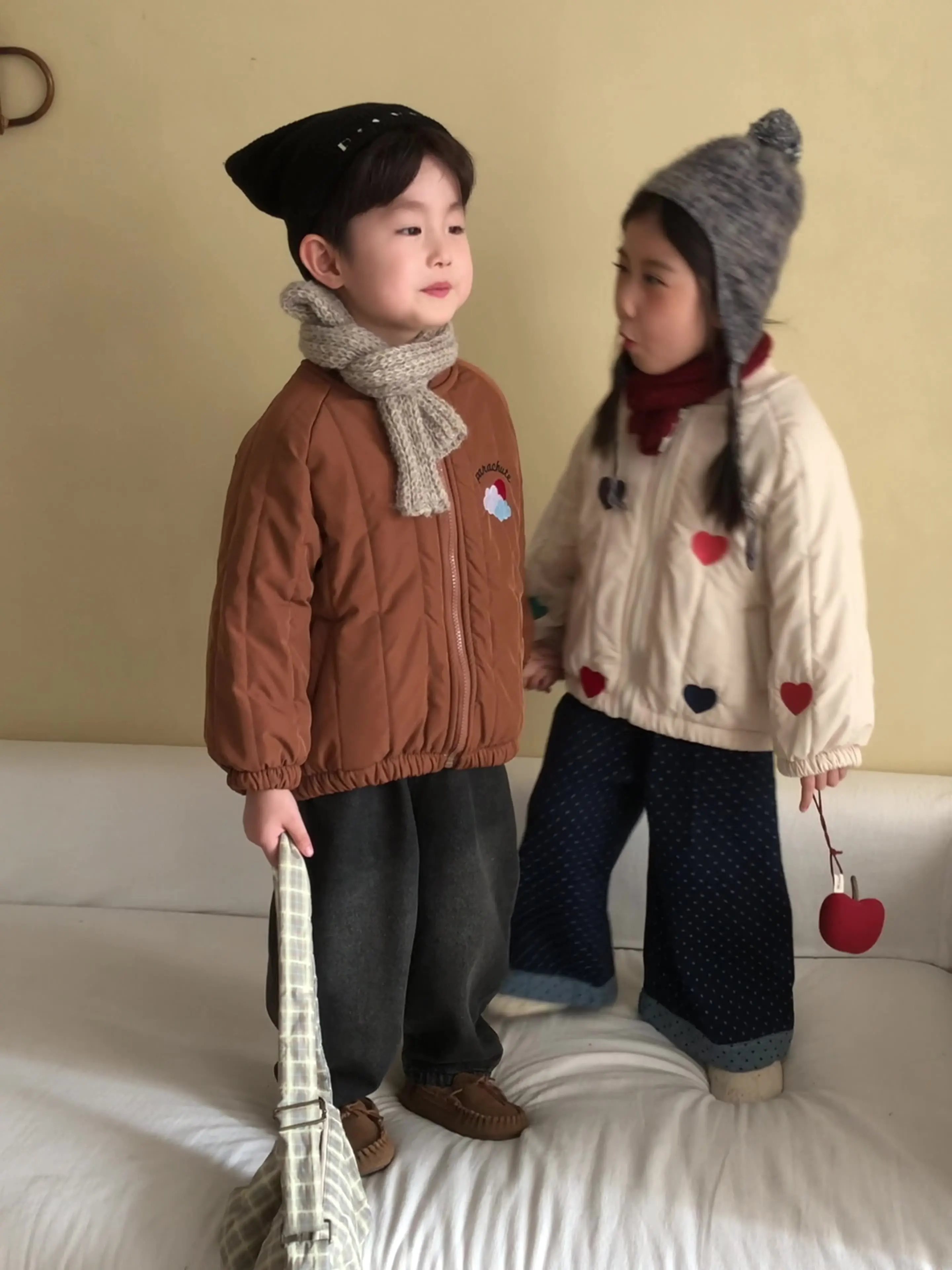 Ropa para niños de 2 a 8 años, Parkas con forro de piel para niñas, chaqueta polar cálida de estilo de dibujos animados para niños, abrigo de béisbol para niños - imagen 2