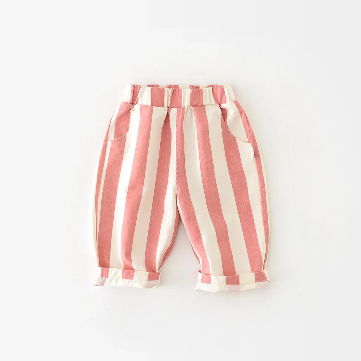 Pantalones a rayas para bebé de 0 a 3 años, pantalones holgados con cintura elástica y puños, pantalones Pastel suaves para niño pequeño, pantalones transpirables para bebé 2026 - imagen 5