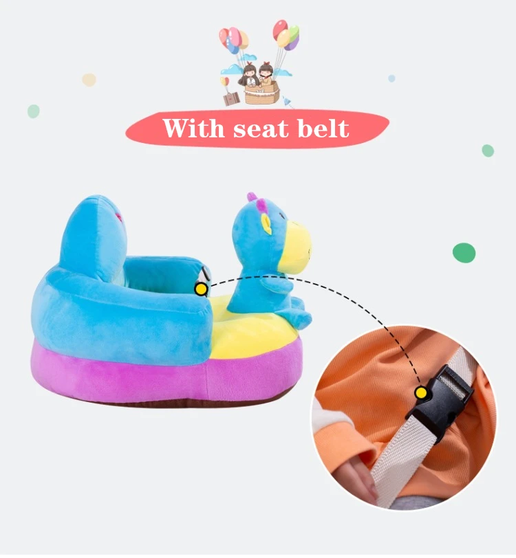 Asientos de bebé, funda de soporte para sofá, silla de felpa para aprender a sentarse, asiento de alimentación, piel para niños pequeños, nido Puff, envío directo sin relleno - imagen 3