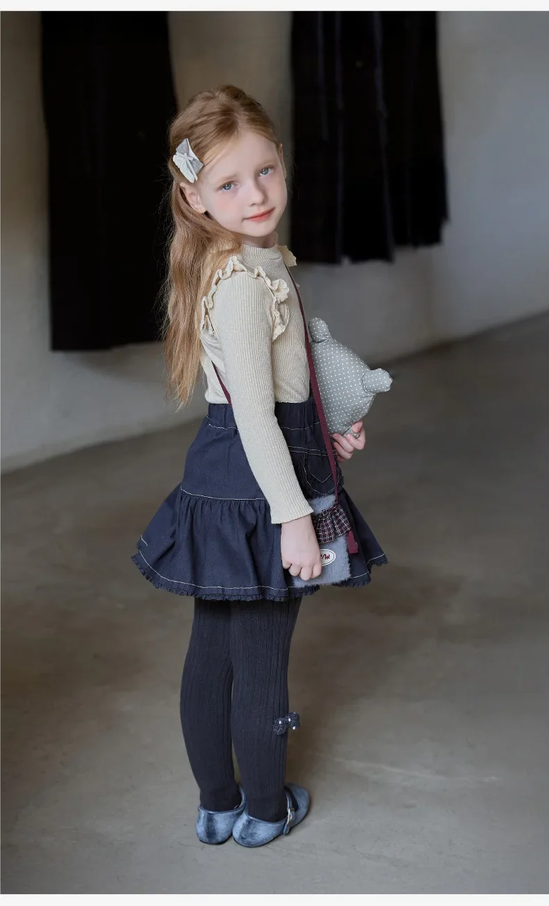 2026 todas las nuevas niñas Otoño Invierno fino polar arco decoración medias lindas polainas de una pieza uso diario pantalones cálidos para niños - imagen 2